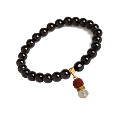 Crystal Bracelet Rudraksha Charm by Menjewell